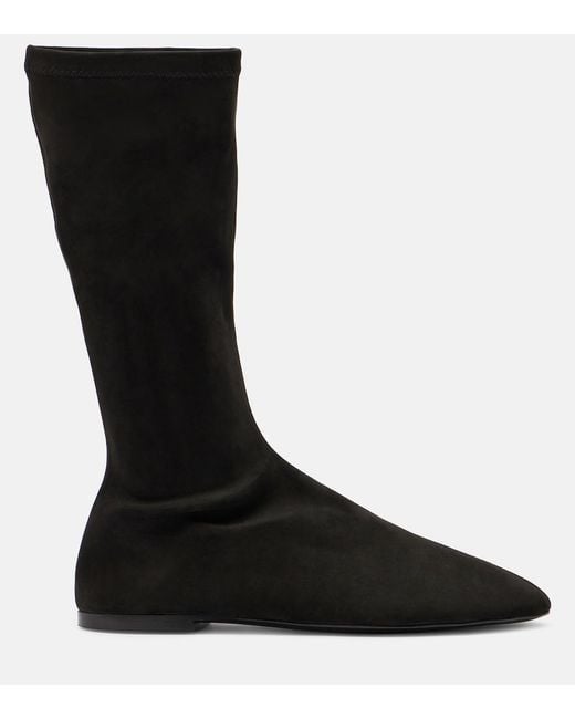 Proenza Schouler Black Tee Suede Sock Boots