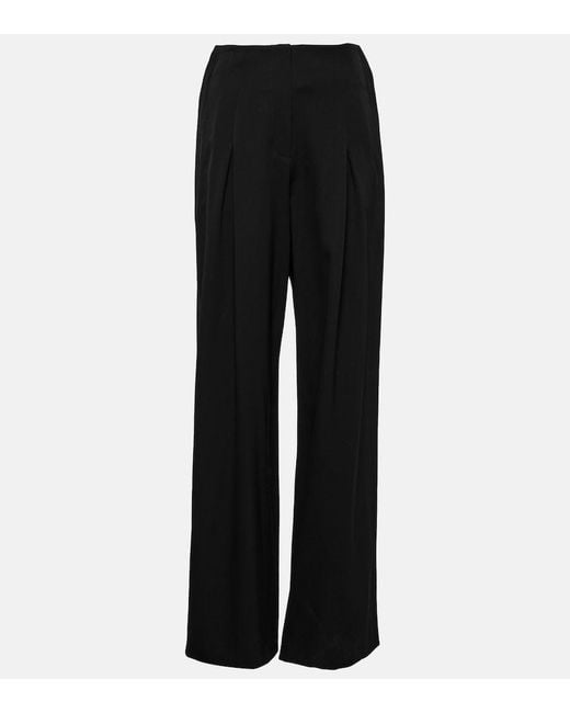 FFORME Black Faye High-Rise Wool Wide-Leg Pants