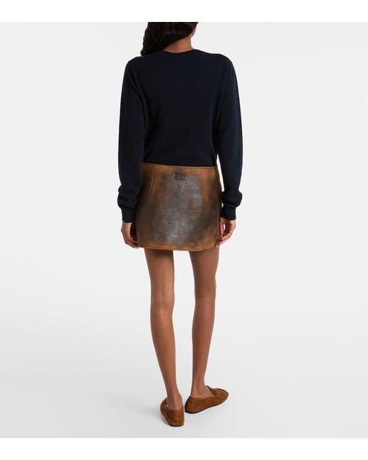 Miu Miu Brown Suede Miniskirt