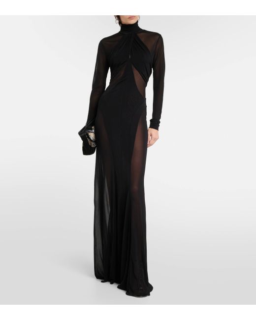 Isabel Marant Black Rimma Semi-sheer Gown