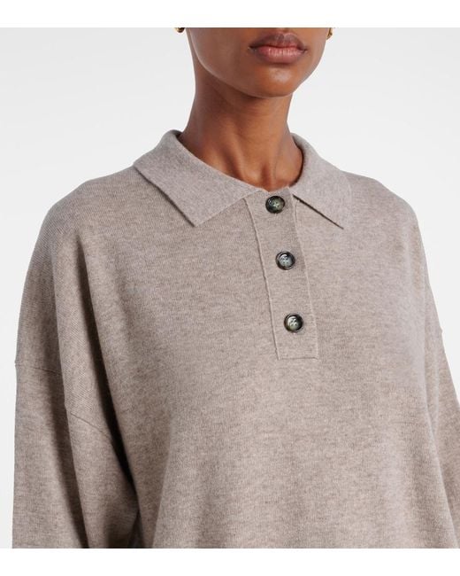 Jardin Des Orangers Natural Wool And Cashmere Polo Sweater