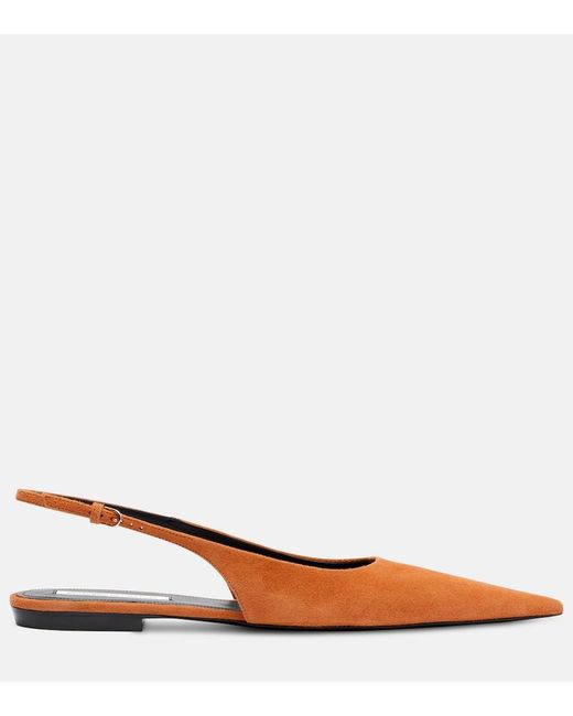 Victoria Beckham Brown Suede Slingback Flats
