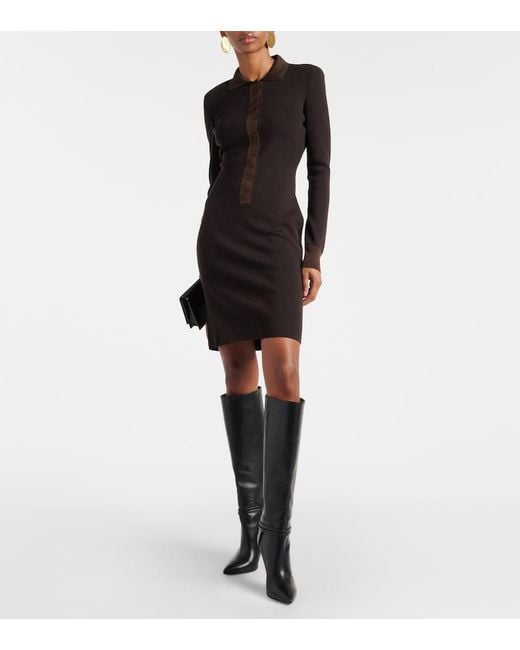 Tom Ford Black Wool And Silk-Blend Minidress