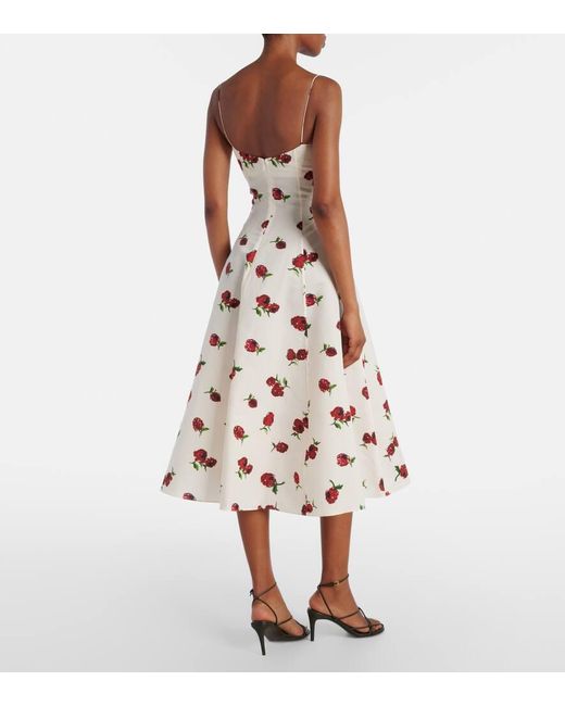 Khaite Pink Midikleid Isabella Aus Seide Und Baumwolle