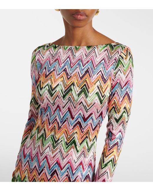 Missoni White Zigzag Maxi Dress