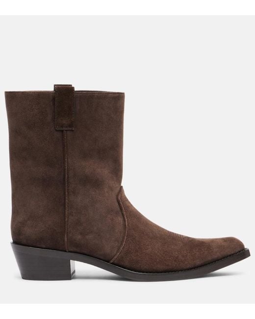 Khaite Brown Clive 35 Suede Ankle Boots