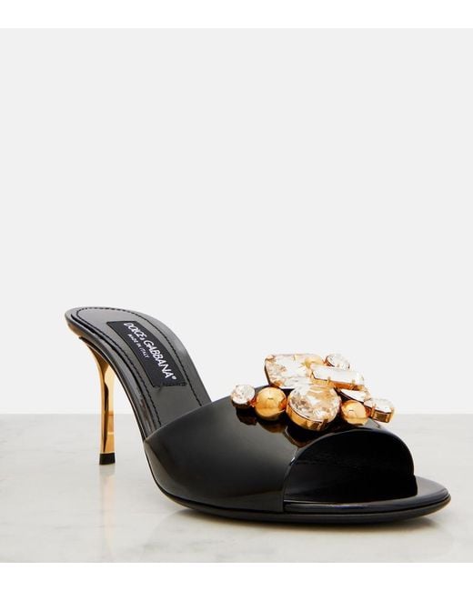 Dolce & Gabbana Multicolor Rhinestone-Embellished Mules