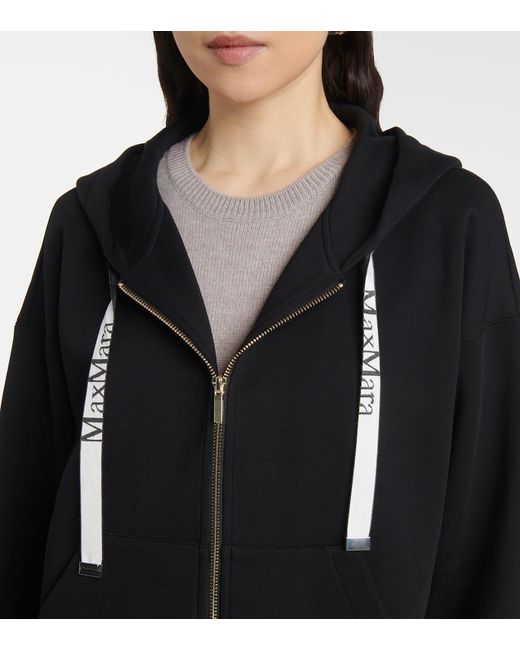Max Mara Black Jour Sweatshirt im technischen Baumwolltrikot
