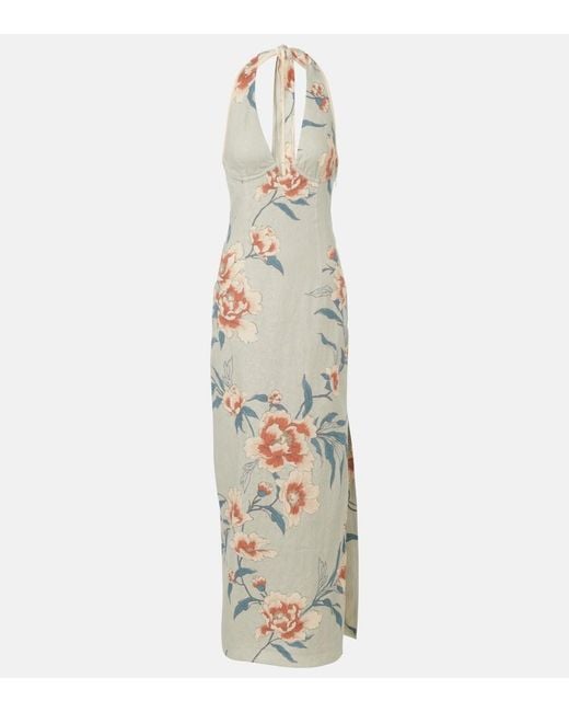 Sir Metallic Floral Linen Maxi Dress
