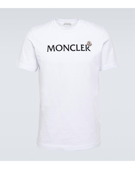 Moncler White Logo Cotton Jersey T-shirt for men