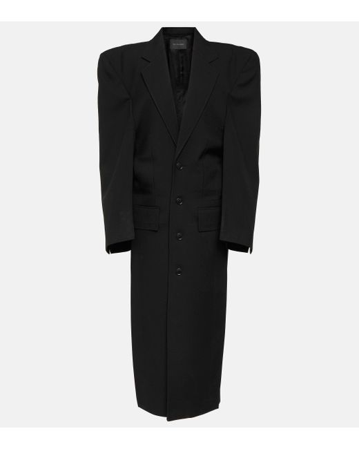 Balenciaga Black Cut Away Oversized Virgin Wool Coat
