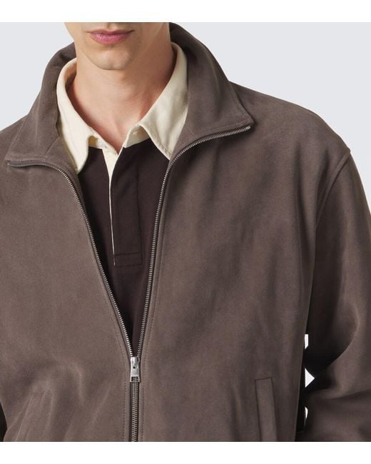 FRAME Brown Suede Blouson Jacket for men