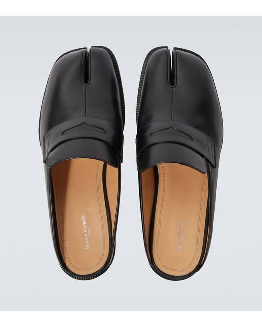 Maison Margiela Black Tabi City Leather Mules for men