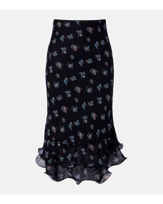 Dorothee Schumacher Blue Airy Daydream Midi Skirt