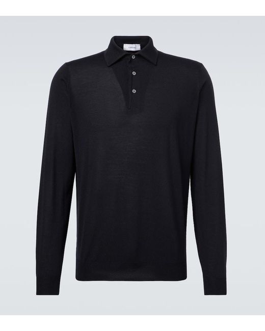 Lardini Blue Virgin Wool Polo Sweater for men