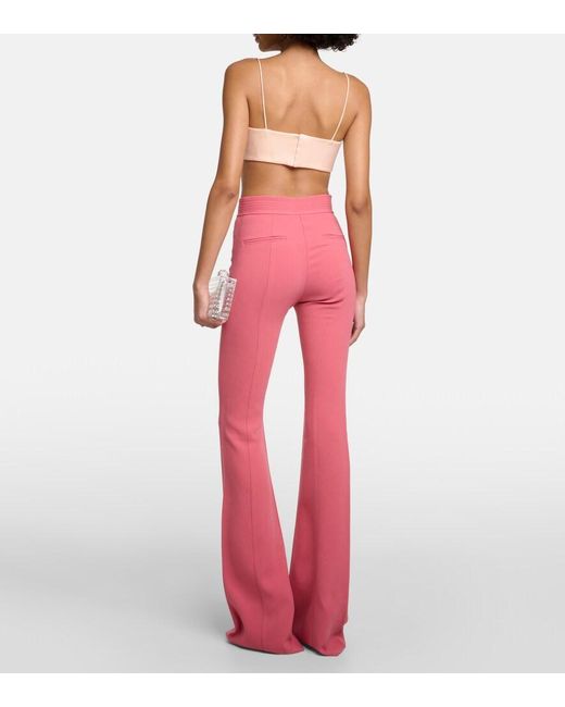 Alex Perry Pink High-Rise Flared Pants