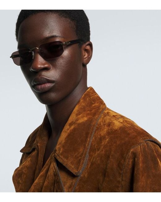 Cartier Brown Signature C Rectangular Sunglasses for men
