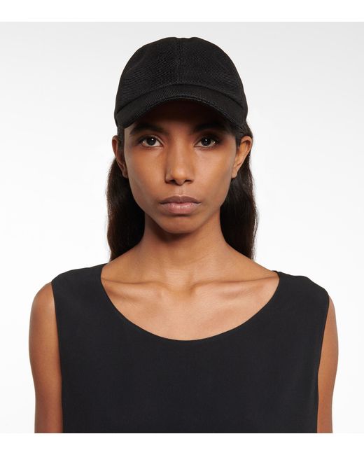Row Caspian Silk Baseball Cap in Black 