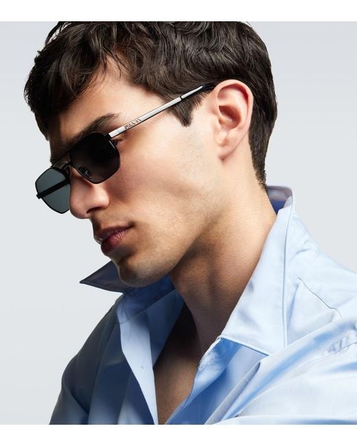 Prada Eckige Sonnenbrille in Blue für Herren