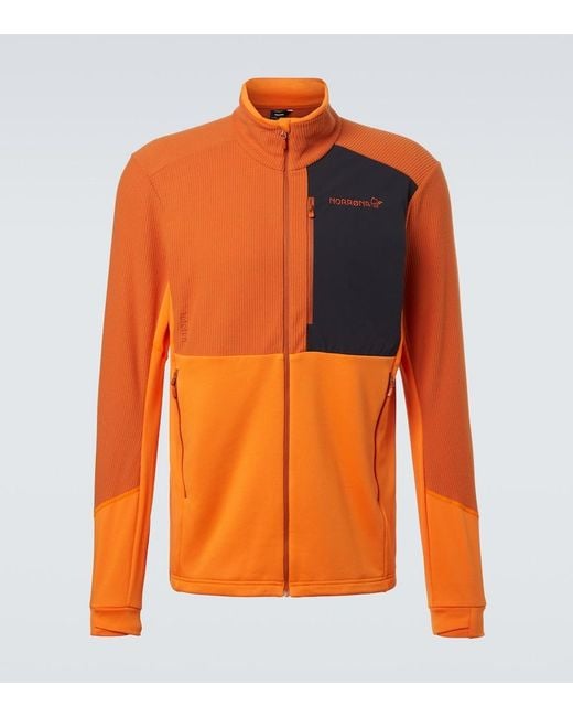 Norrona Orange Lofoten Fleece Jacket for men