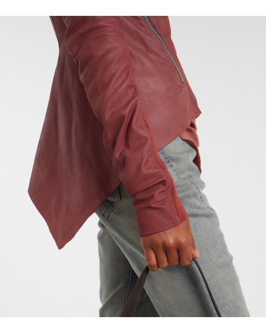 Rick Owens Red Leather Jacket