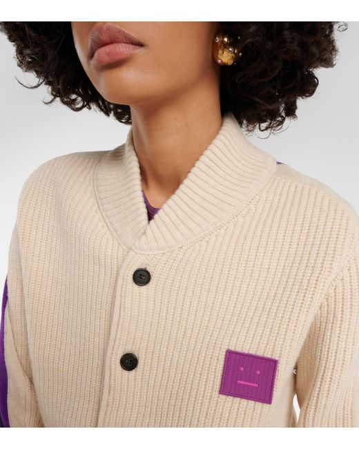 Acne Natural Wool Blend Cardigan