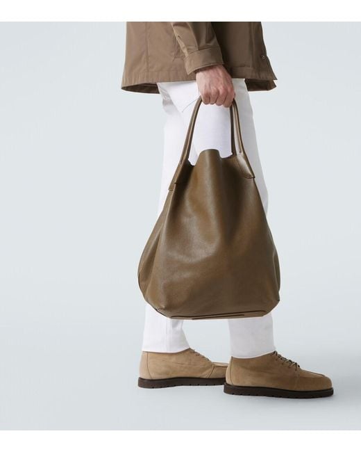 Loro Piana Brown Bale Extra Large Leather Tote Bag for men