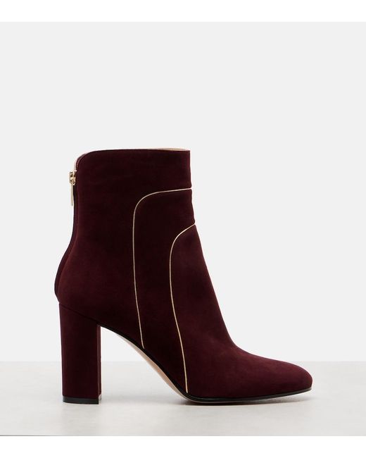 Gianvito Rossi Purple 85 Suede Ankle Boots
