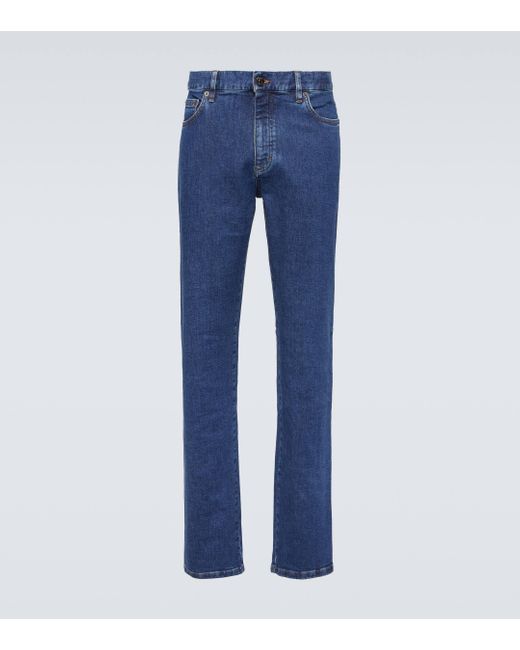 Zegna Blue Roccia Slim Jeans for men