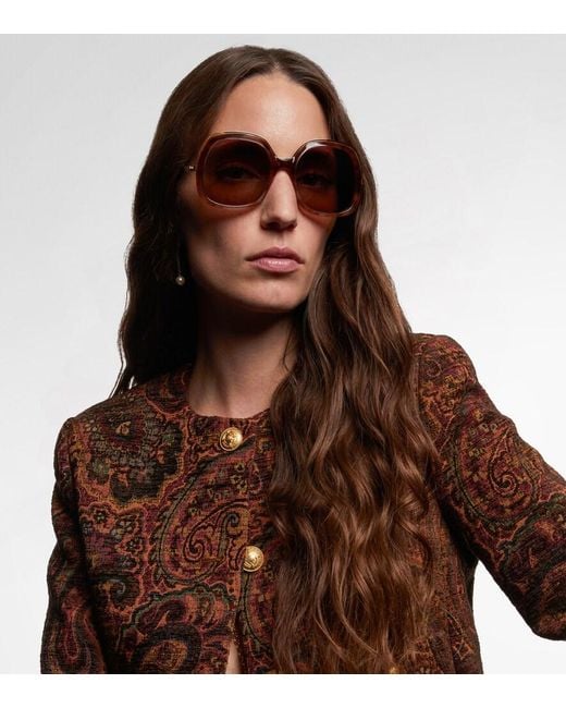 Chloé Brown Aly Oversized Square Sunglasses