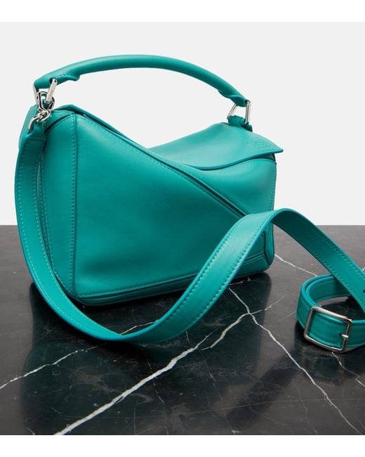 Loewe Blue Tote Bag Puzzle Featherlight Small Aus Leder