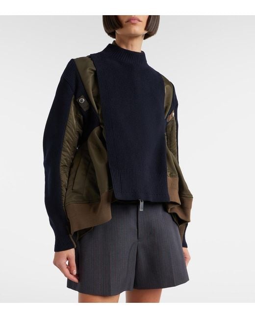 Sacai Black Paneled Blouson Jacket