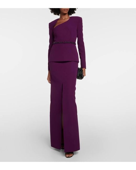 Safiyaa Purple Asymmetrische Robe Aus Crepe