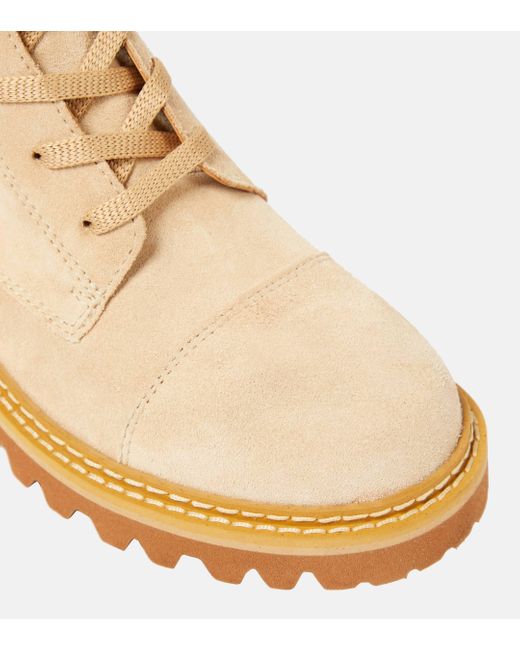 See By Chloé Natural Mallory Suede Lace-up Boots