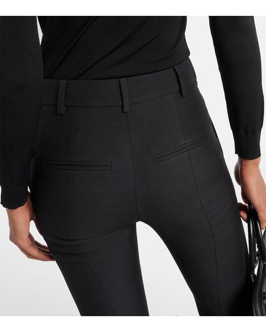 Valentino Black Crepe Couture Mid-Rise Straight Pants