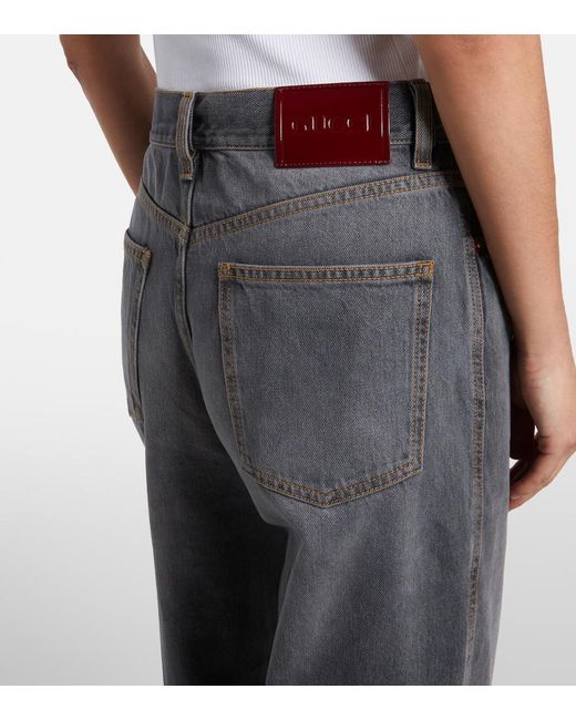Gucci Gray Faded Wide-Leg Jeans