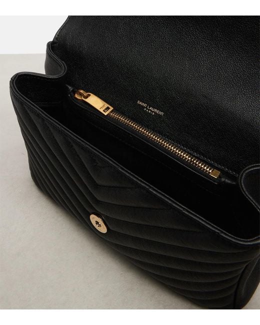 Saint Laurent Black Medium Collège Shoulder Bag