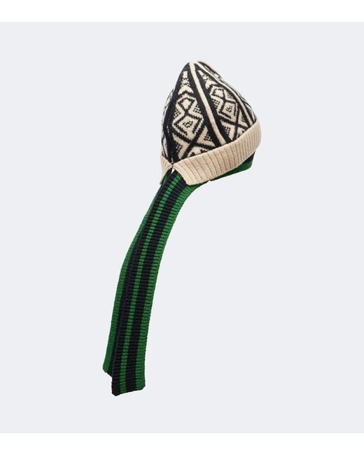 Dries Van Noten Green Wool Beanie