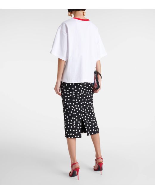 Dolce & Gabbana White Capri Printed Cotton Jersey T-shirt