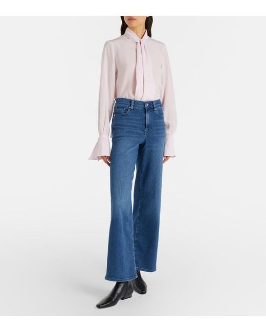 FRAME Blue Le Slim Palazzo Wide-Leg Jeans