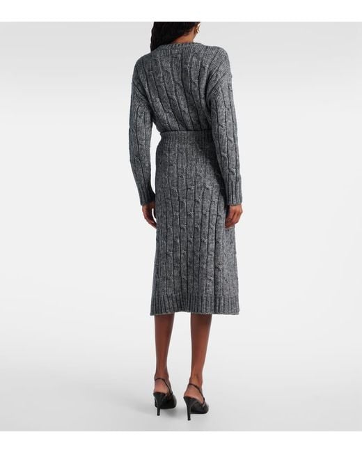 Max Mara Gray Midirock Otello Aus Einem Baumwollgemisch