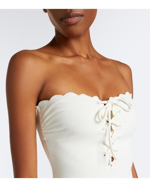 Marysia Swim White Riviera Scalloped Swimsuit