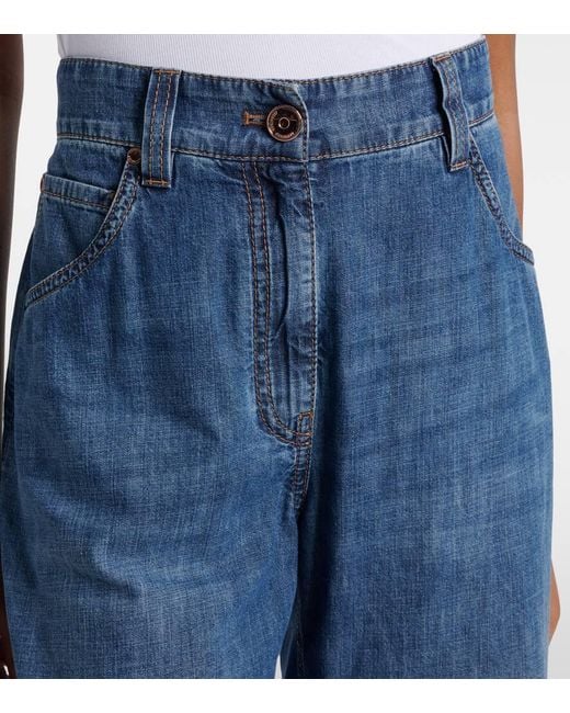 Brunello Cucinelli Blue Wide-Leg Jeans