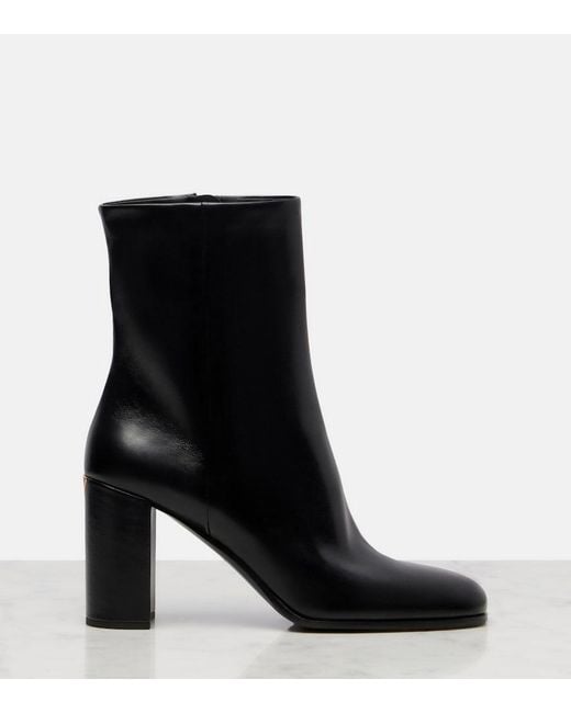 Prada Black 85 Leather Ankle Boots