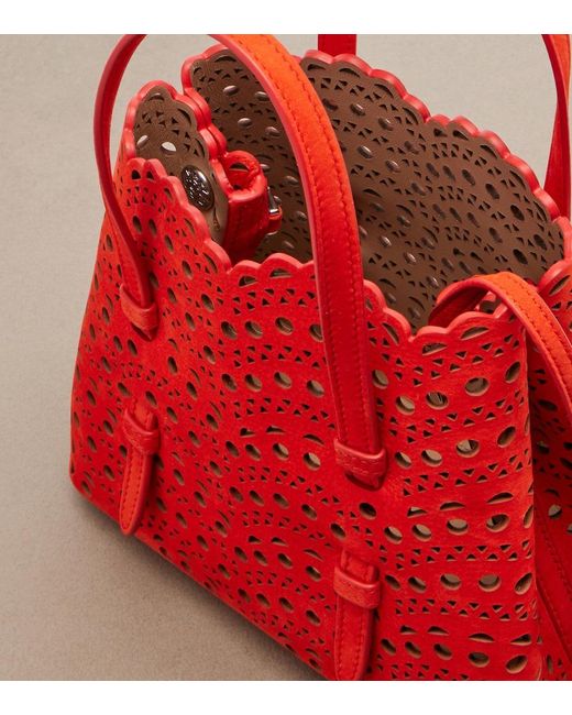 Alaïa Red Mina 20 Vienne Leather Tote Bag