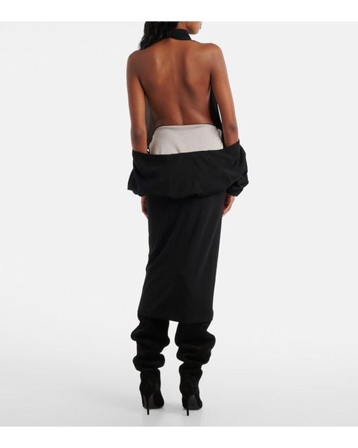 Alaïa Black Cut Out Midi Dress