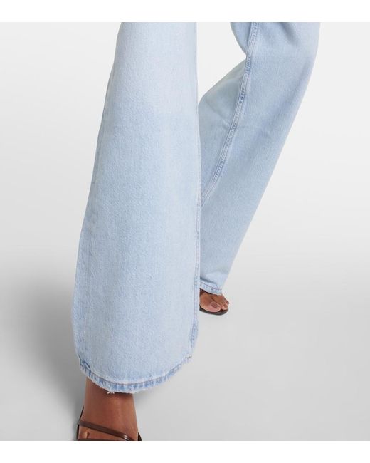 Agolde Blue Low Slung Baggy Wide-Leg Jeans