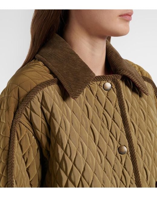 Burberry Green Floriston Quilted Jacket