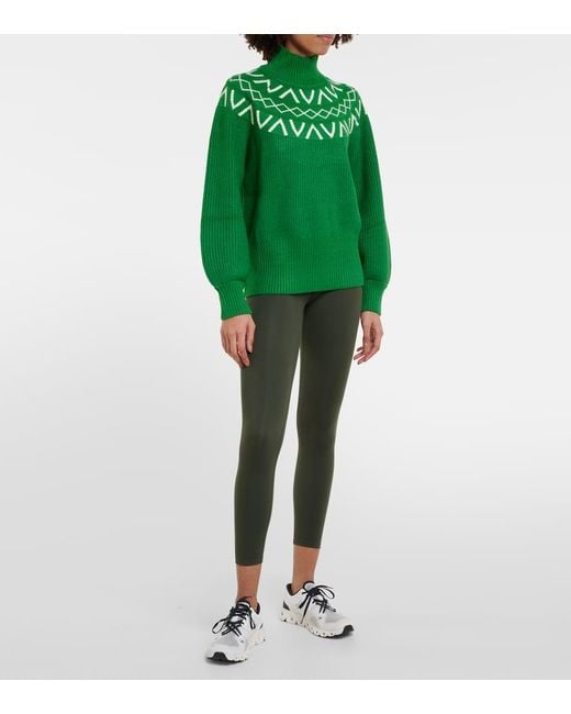 Varley Green Marcie Fair Isle Turtleneck Sweater