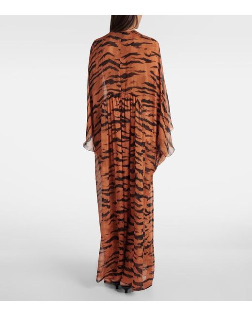 Adriana Degreas Brown X Sabine Getty Printed Silk Kaftan